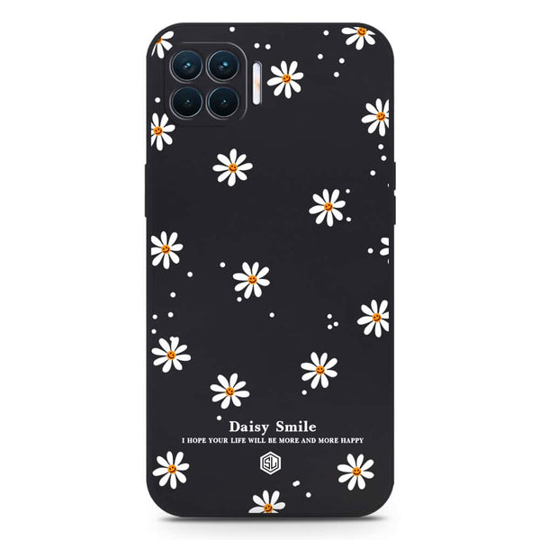 Daisy Smile Design Soft Phone Case - Silica Gel Case - Black - Oppo Reno4 Lite