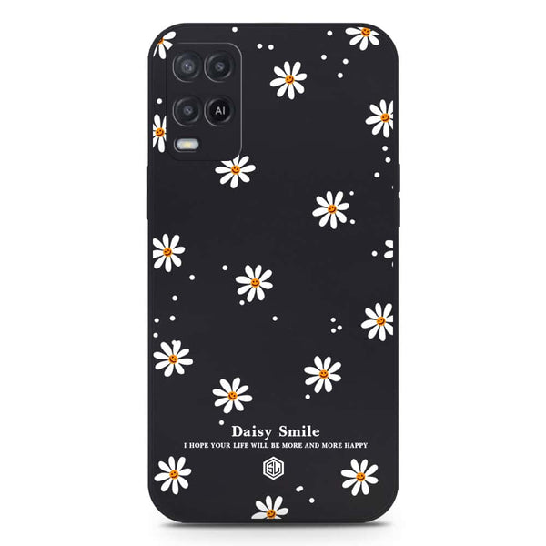 Daisy Smile Design Soft Phone Case - Silica Gel Case - Black - Oppo A55 5G