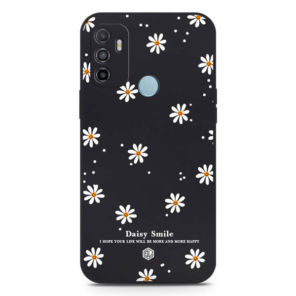 Daisy Smile Design Soft Phone Case - Silica Gel Case - Black - Oppo A53s