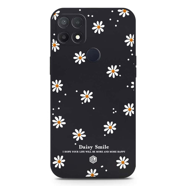 Daisy Smile Design Soft Phone Case - Silica Gel Case - Black - Oppo A15s