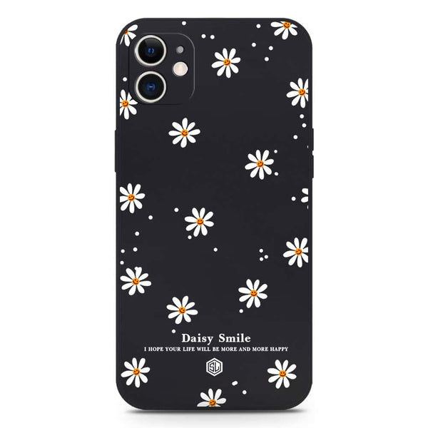 Daisy Smile Design Soft Phone Case - Silica Gel Case - Black - iPhone 12