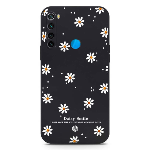 Daisy Smile Design Soft Phone Case - Silica Gel Case - Black - Xiaomi Redmi Note 8 2021