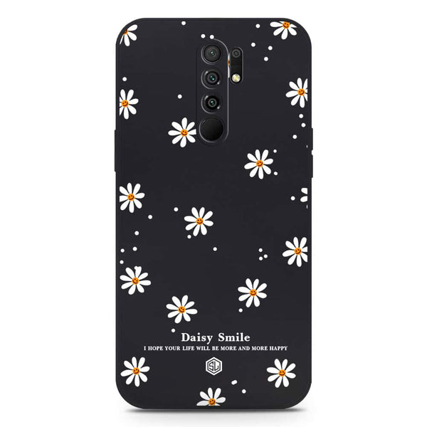 Daisy Smile Design Soft Phone Case - Silica Gel Case - Black - Xiaomi Redmi 9 Prime