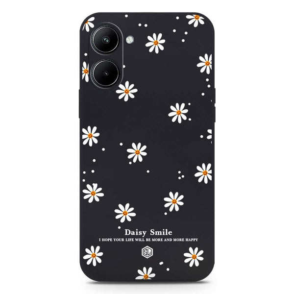 Daisy Smile Design Soft Phone Case - Silica Gel Case - Black - Realme C33