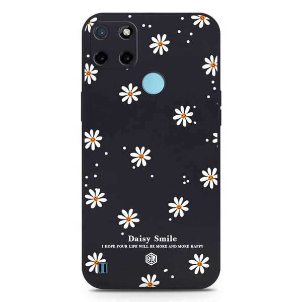 Daisy Smile Design Soft Phone Case - Silica Gel Case - Black - Realme C25Y