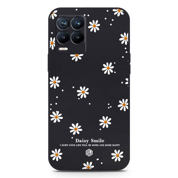 Daisy Smile Design Soft Phone Case - Silica Gel Case - Black - Realme 8 Pro