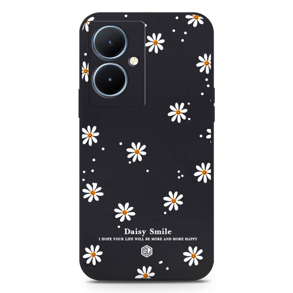 Daisy Smile Design Soft Phone Case - Silica Gel Case - Black - Vivo Y78 Plus 5G