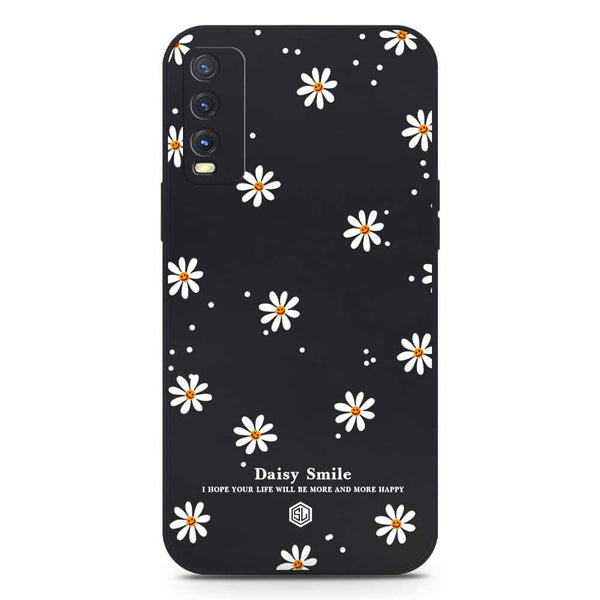 Daisy Smile Design Soft Phone Case - Silica Gel Case - Black - Vivo Y20s