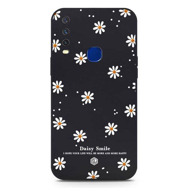 Daisy Smile Design Soft Phone Case - Silica Gel Case - Black - Vivo Y12