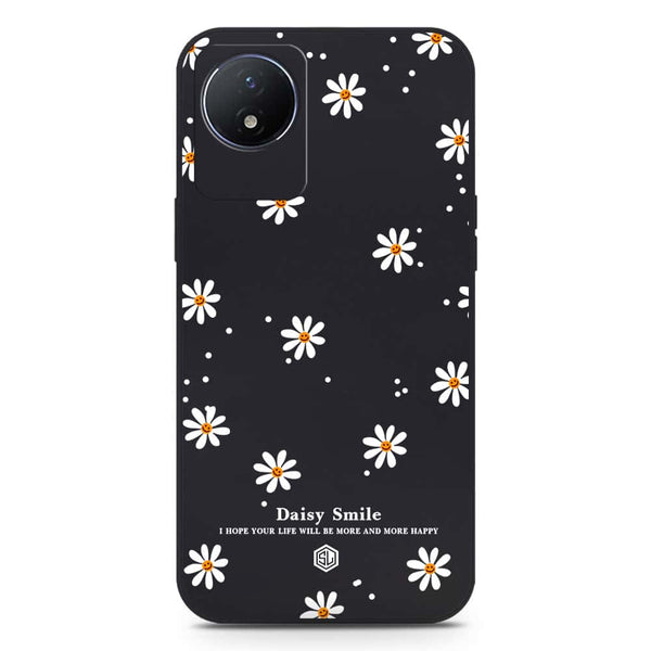 Daisy Smile Design Soft Phone Case - Silica Gel Case - Black - Vivo Y02t