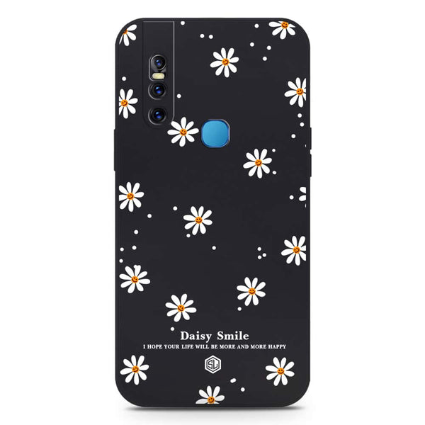 Daisy Smile Design Soft Phone Case - Silica Gel Case - Black - Vivo V15