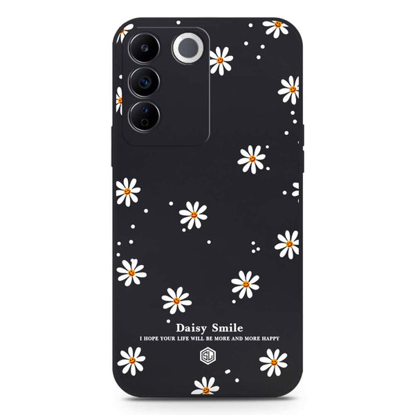 Daisy Smile Design Soft Phone Case - Silica Gel Case - Black - Vivo S16e