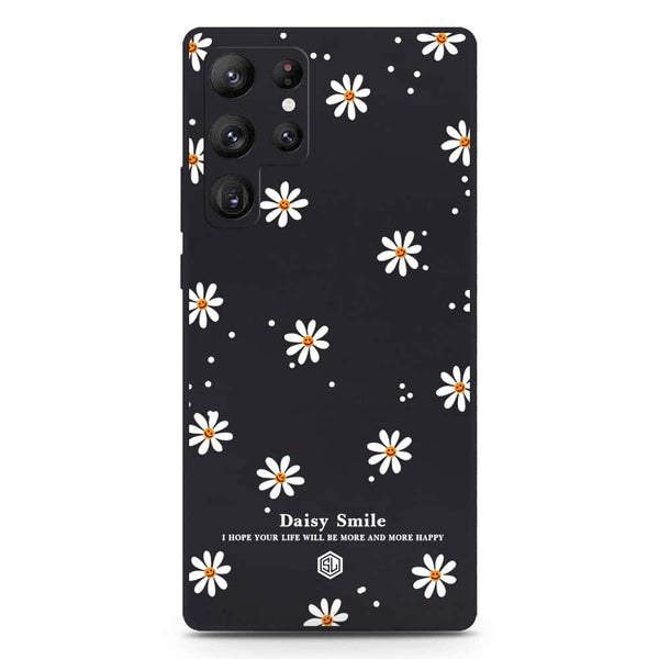 Daisy Smile Design Soft Phone Case - Silica Gel Case - Black - Samsung Galaxy S22 Ultra 5G