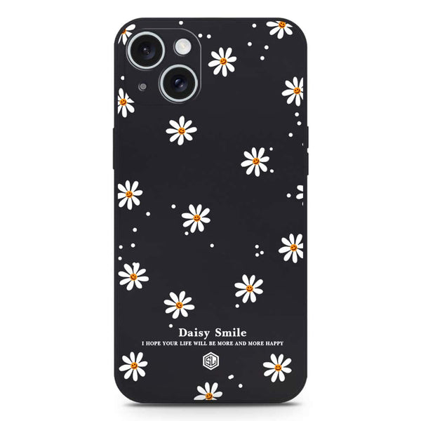 Daisy Smile Design Soft Phone Case - Silica Gel Case - Black - iPhone 15 Plus