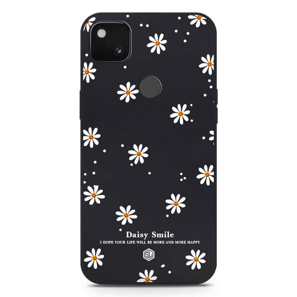 Daisy Smile Design Soft Phone Case - Silica Gel Case - Black - Google Pixel 4a 4G