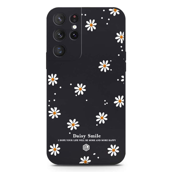 Daisy Smile Design Soft Phone Case - Silica Gel Case - Black - Samsung Galaxy S21 Ultra 5G