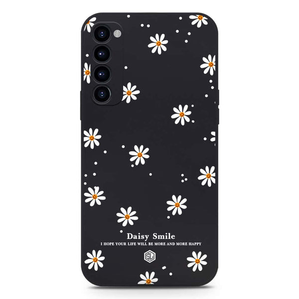 Daisy Smile Design Soft Phone Case - Silica Gel Case - Black - Oppo Reno 4 Pro