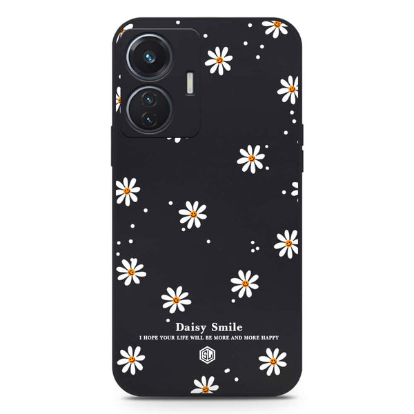 Daisy Smile Design Soft Phone Case - Silica Gel Case - Black - Vivo Y55 4G