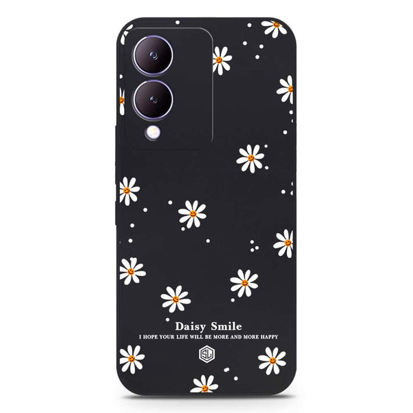 Daisy Smile Design Soft Phone Case - Silica Gel Case - Black - Vivo Y17s