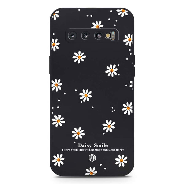 Daisy Smile Design Soft Phone Case - Silica Gel Case - Black - Samsung Galaxy S10