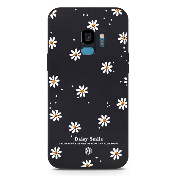 Daisy Smile Design Soft Phone Case - Silica Gel Case - Black - Samsung Galaxy S9