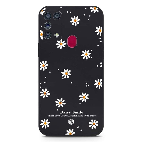 Daisy Smile Design Soft Phone Case - Silica Gel Case - Black - Samsung Galaxy M31