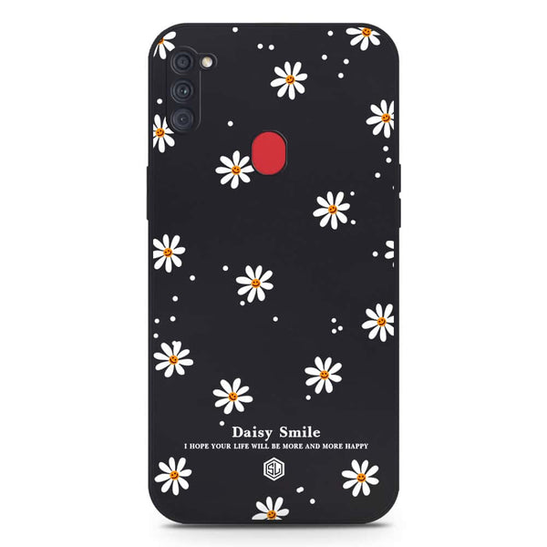 Daisy Smile Design Soft Phone Case - Silica Gel Case - Black - Samsung Galaxy M11