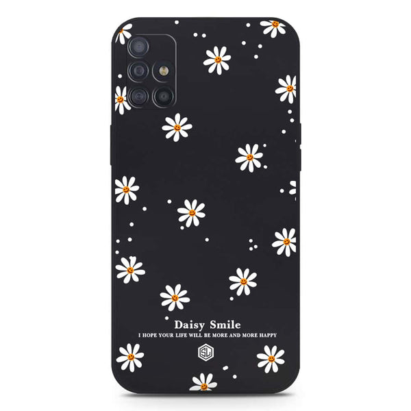 Daisy Smile Design Soft Phone Case - Silica Gel Case - Black - Samsung Galaxy A71