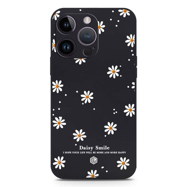 Daisy Smile Design Soft Phone Case - Silica Gel Case - Black - iPhone 14 Pro