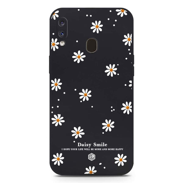 Daisy Smile Design Soft Phone Case - Silica Gel Case - Black - Samsung Galaxy A20
