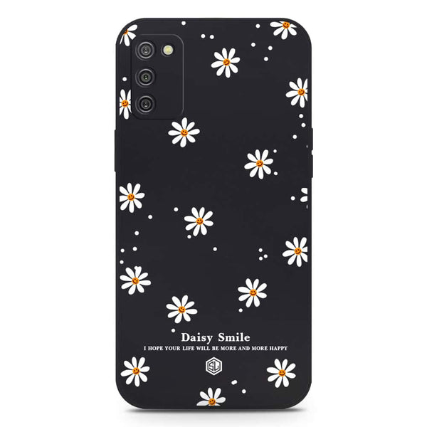 Daisy Smile Design Soft Phone Case - Silica Gel Case - Black - Samsung Galaxy A03s
