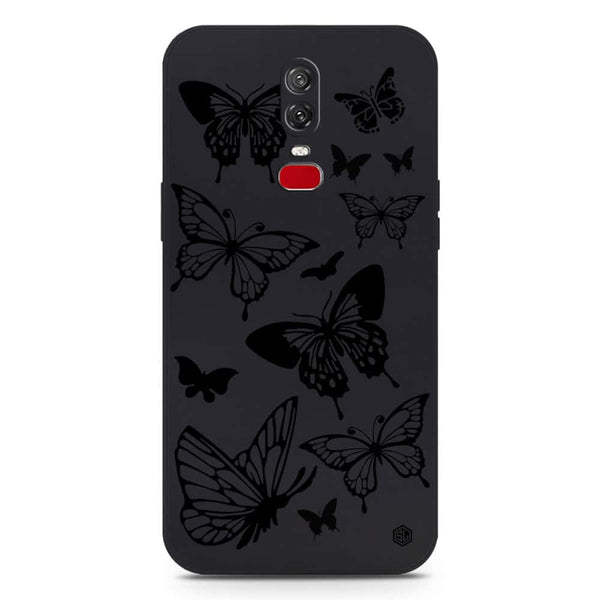 Cute Butterfly Design Soft Phone Case - Silica Gel Case - Black - OnePlus 6