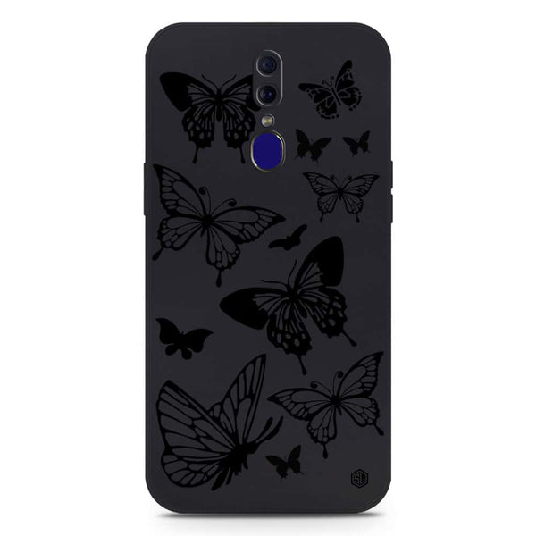 Cute Butterfly Design Soft Phone Case - Silica Gel Case - Black - Oppo F11
