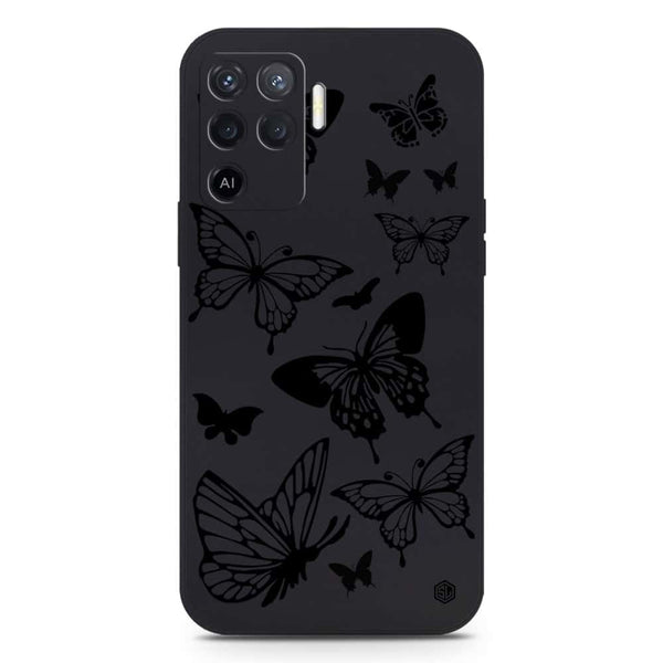 Cute Butterfly Design Soft Phone Case - Silica Gel Case - Black - Oppo A94