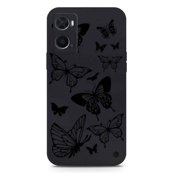 Cute Butterfly Design Soft Phone Case - Silica Gel Case - Black - Oppo A76
