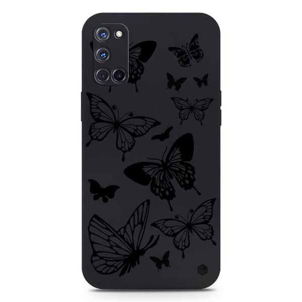 Cute Butterfly Design Soft Phone Case - Silica Gel Case - Black - Oppo A72