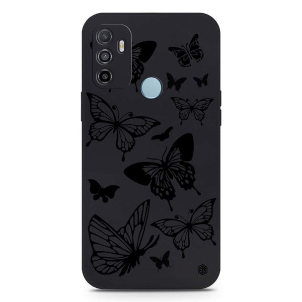 Cute Butterfly Design Soft Phone Case - Silica Gel Case - Black - Oppo A53