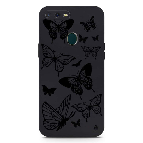 Cute Butterfly Design Soft Phone Case - Silica Gel Case - Black - Oppo A11k