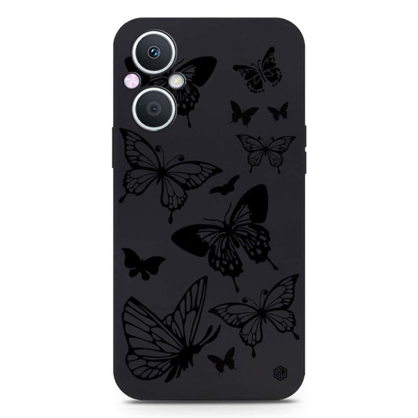 Cute Butterfly Design Soft Phone Case - Silica Gel Case - Black - OnePlus Nord N20 5G
