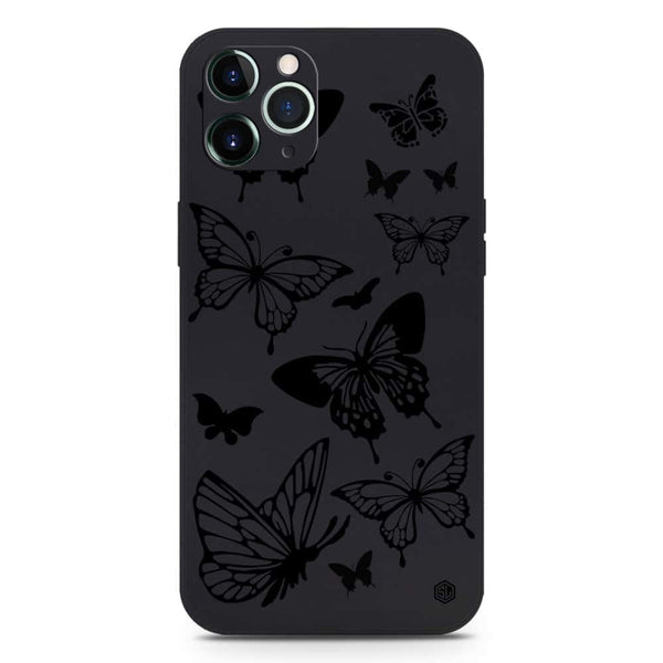 Cute Butterfly Design Soft Phone Case - Silica Gel Case - Black - iPhone 11 Pro Max