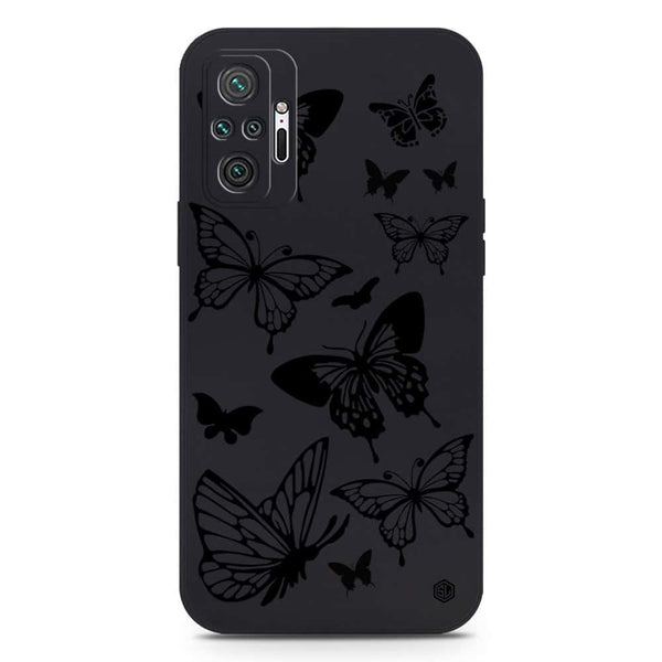 Cute Butterfly Design Soft Phone Case - Silica Gel Case - Black - Xiaomi Redmi Note 10 Pro Max