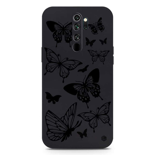 Cute Butterfly Design Soft Phone Case - Silica Gel Case - Black - Xiaomi Redmi Note 8 Pro