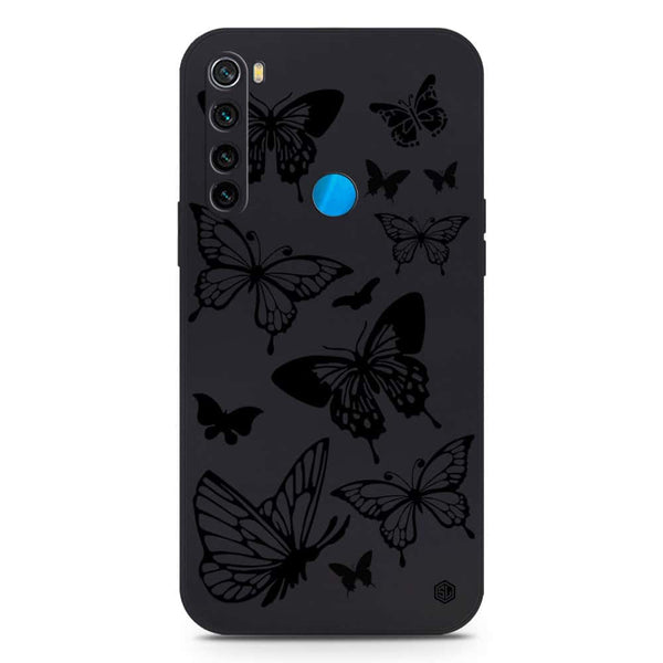 Cute Butterfly Design Soft Phone Case - Silica Gel Case - Black - Xiaomi Redmi Note 8