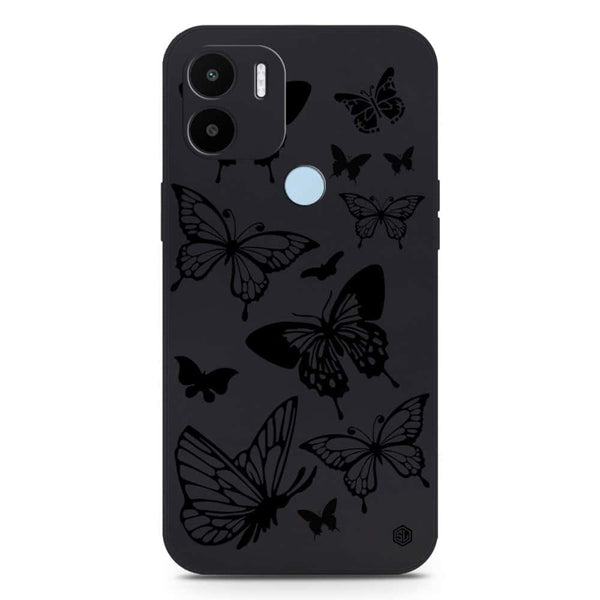Cute Butterfly Design Soft Phone Case - Silica Gel Case - Black - Xiaomi Redmi A1