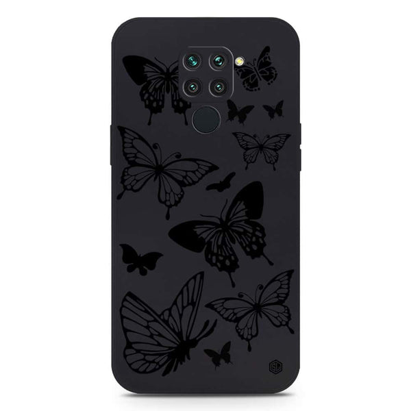 Cute Butterfly Design Soft Phone Case - Silica Gel Case - Black - Xiaomi Redmi 10X 4G