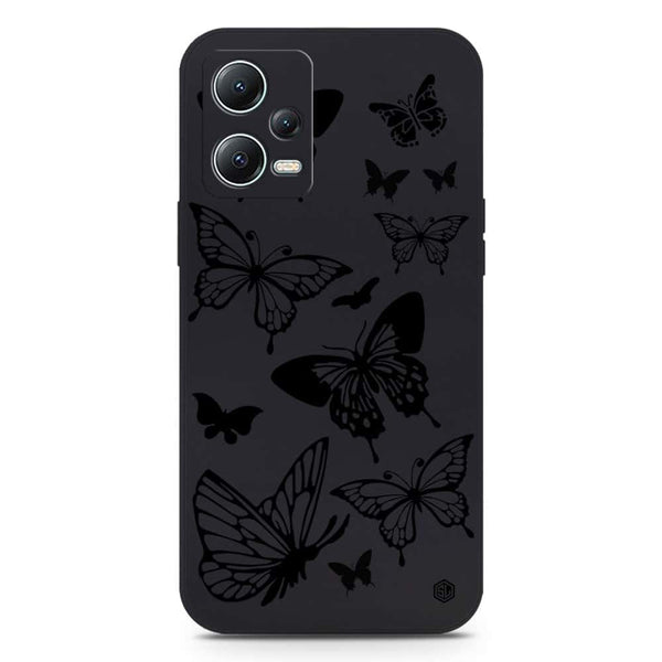Cute Butterfly Design Soft Phone Case - Silica Gel Case - Black - Xiaomi Poco X5