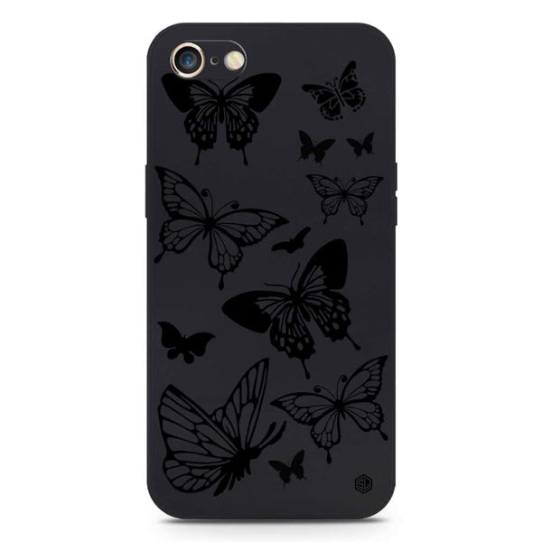 Cute Butterfly Design Soft Phone Case - Silica Gel Case - Black - iPhone 8 / 7