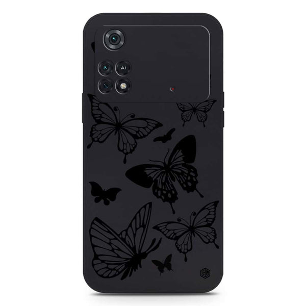 Cute Butterfly Design Soft Phone Case - Silica Gel Case - Black -  Xiaomi Poco M4 Pro 5G