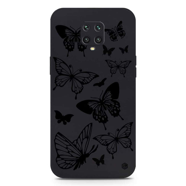 Cute Butterfly Design Soft Phone Case - Silica Gel Case - Black - Xiaomi Poco M2 Pro