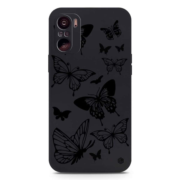 Cute Butterfly Design Soft Phone Case - Silica Gel Case - Black - Xiaomi Poco F3